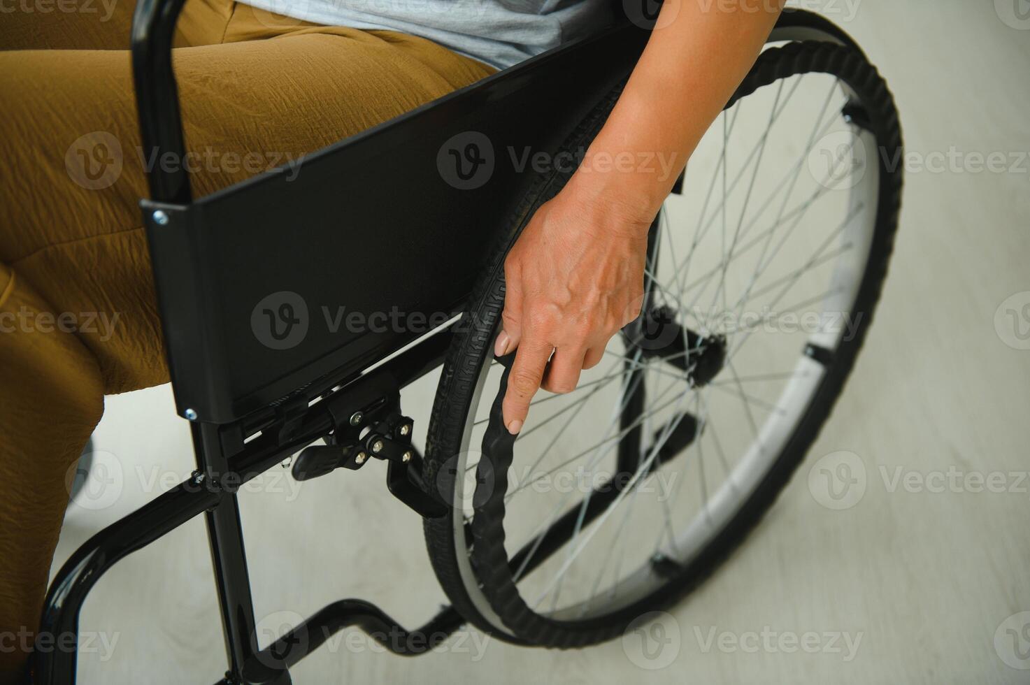Senior woman on a wheelchair photo