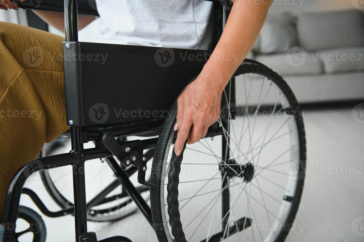 Senior woman on a wheelchair photo