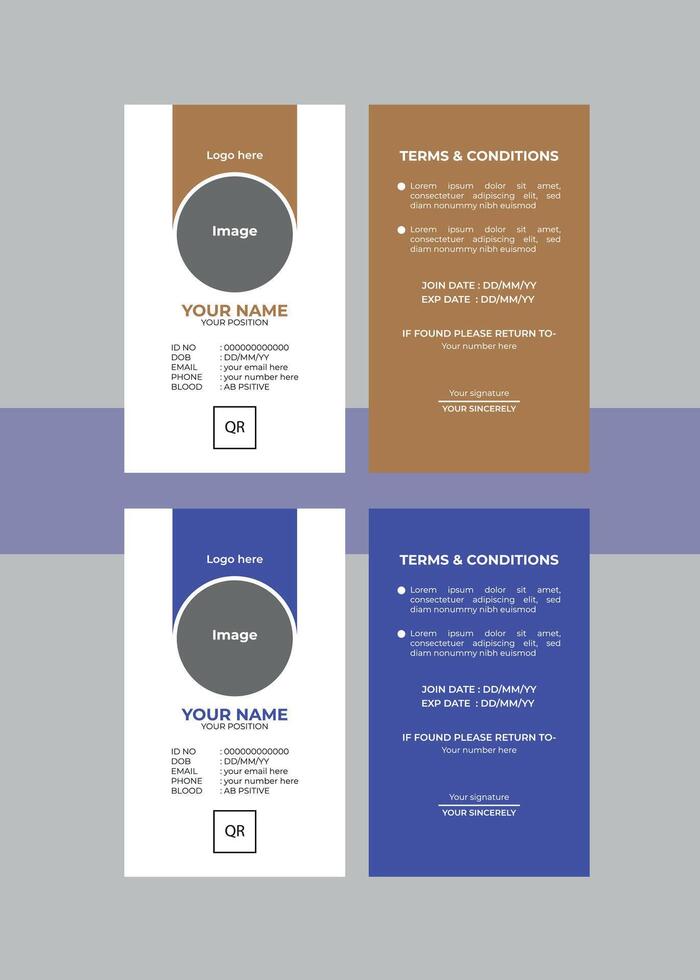 Multipurpose Business Id Card Template vector