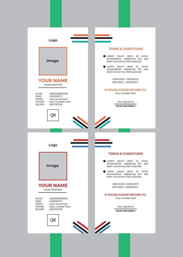 Multipurpose Business Id Card Template vector