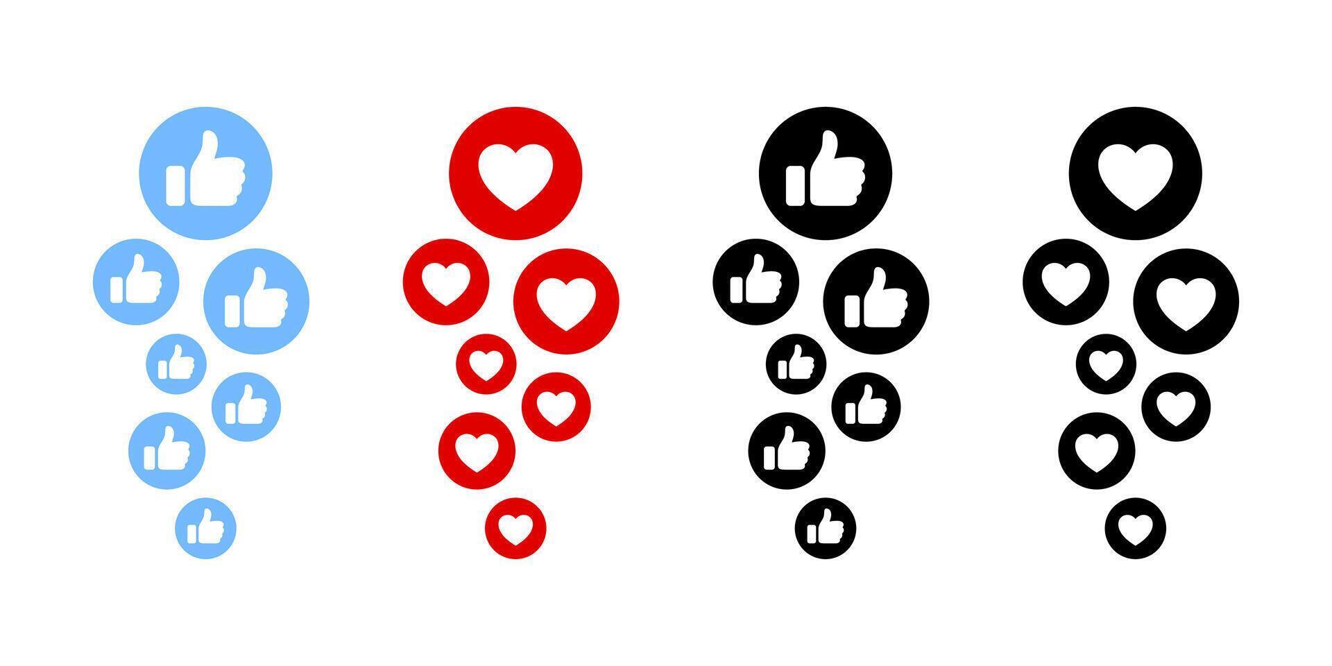 Like icons flying. Thumb up icons vector