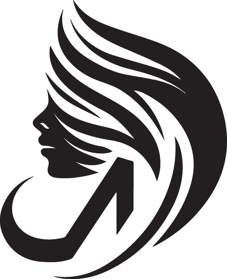 silhouette logo face icon vector
