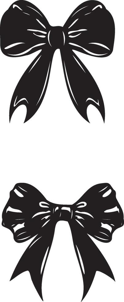Ribbon bow silhouette vector