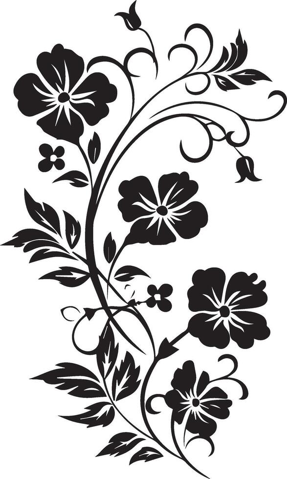 Abstract floral black silhouette vector