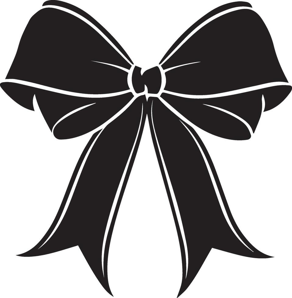 Ribbon bow silhouette vector