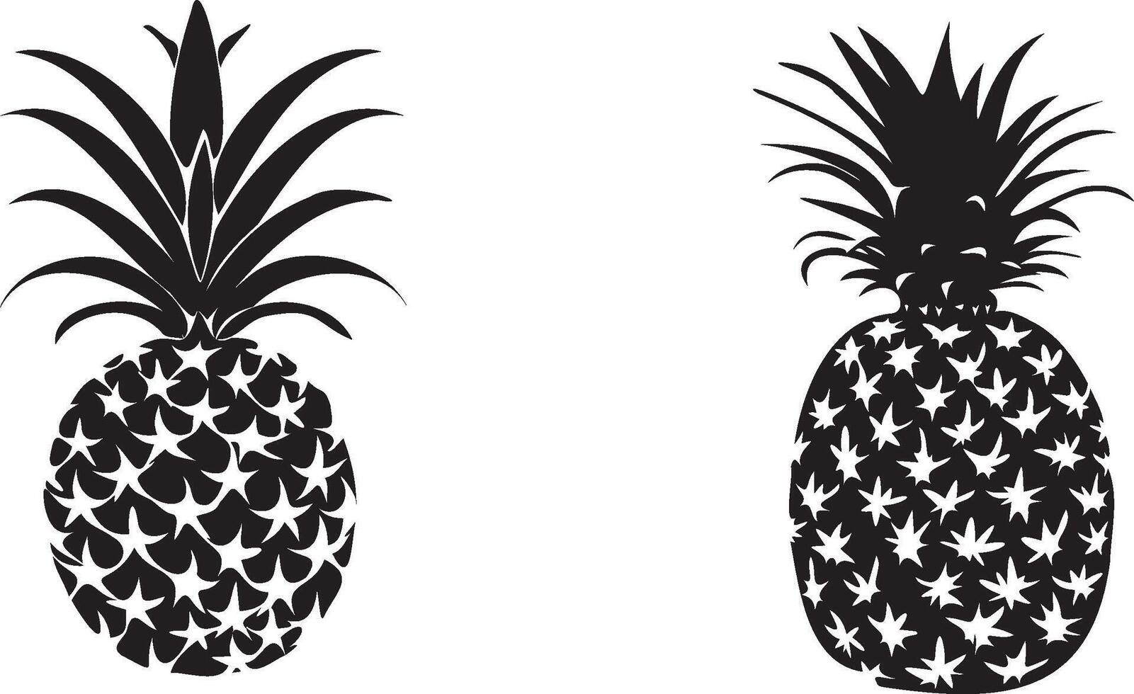 Black silhouette pineapple vector