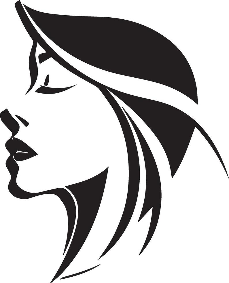 silhouette logo face icon vector