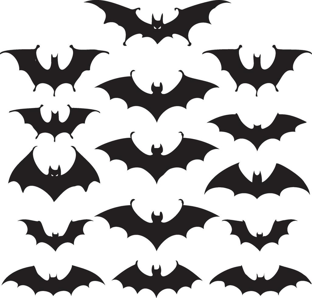Halloween bats silhouettes vector