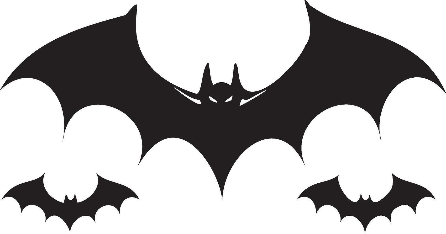 Halloween bats silhouettes vector