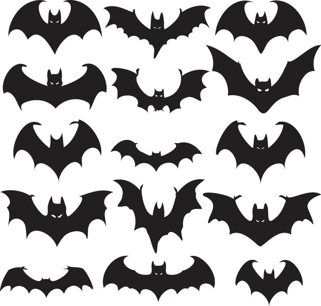 Halloween bats silhouettes vector