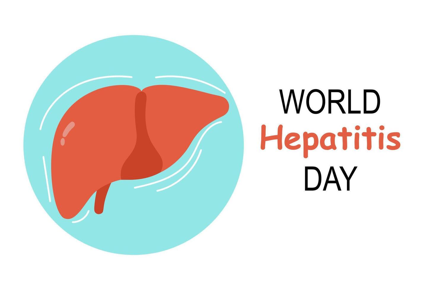 World Hepatitis Day. Healthy liver. Flat illustration on white background vector