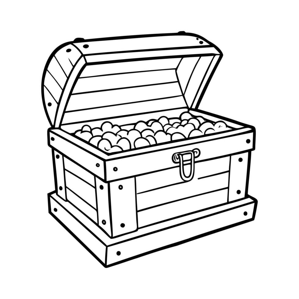 treasure chest partially buried, on a white background vector