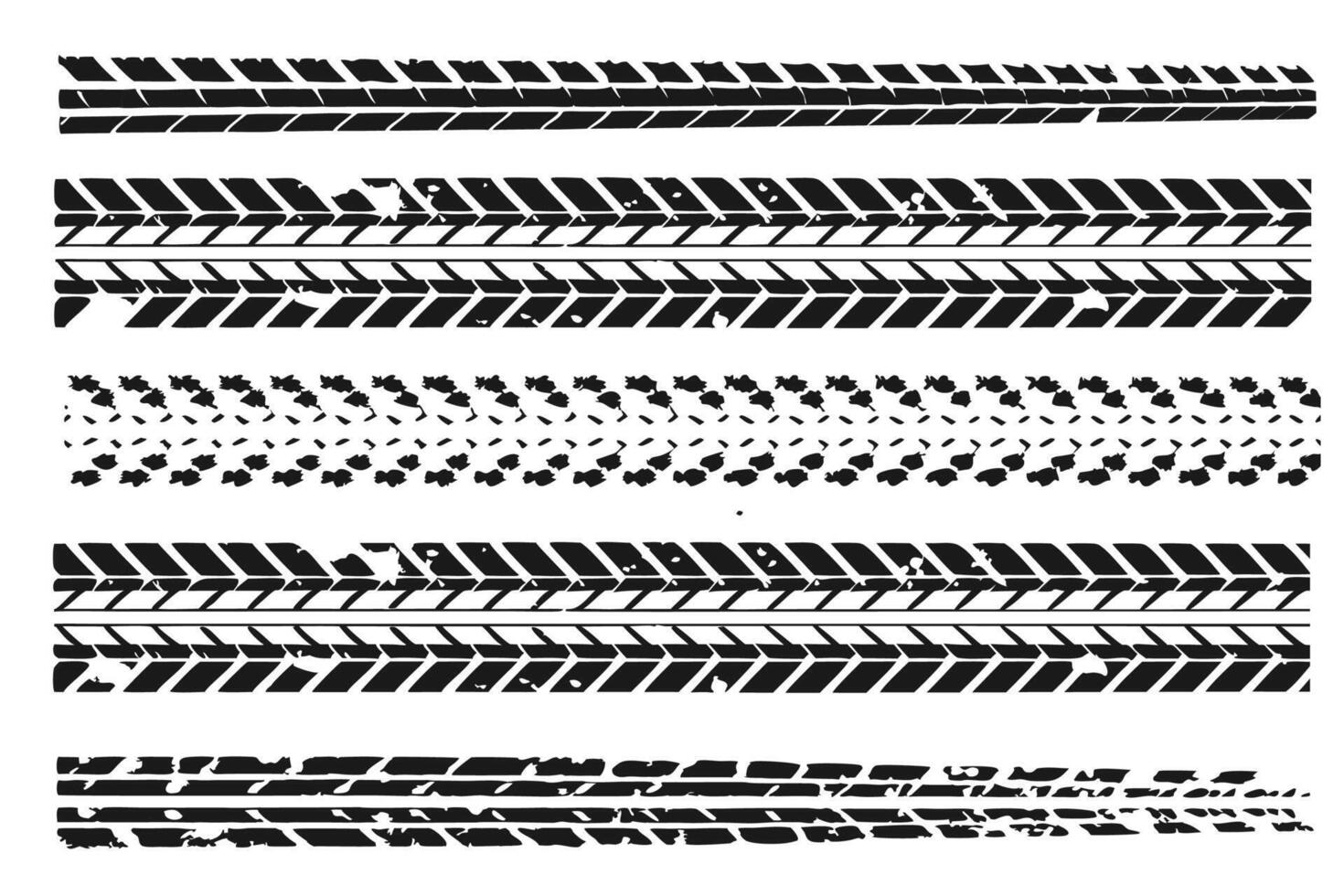 Car, motorcycle tire print. Tire tread on white background vector