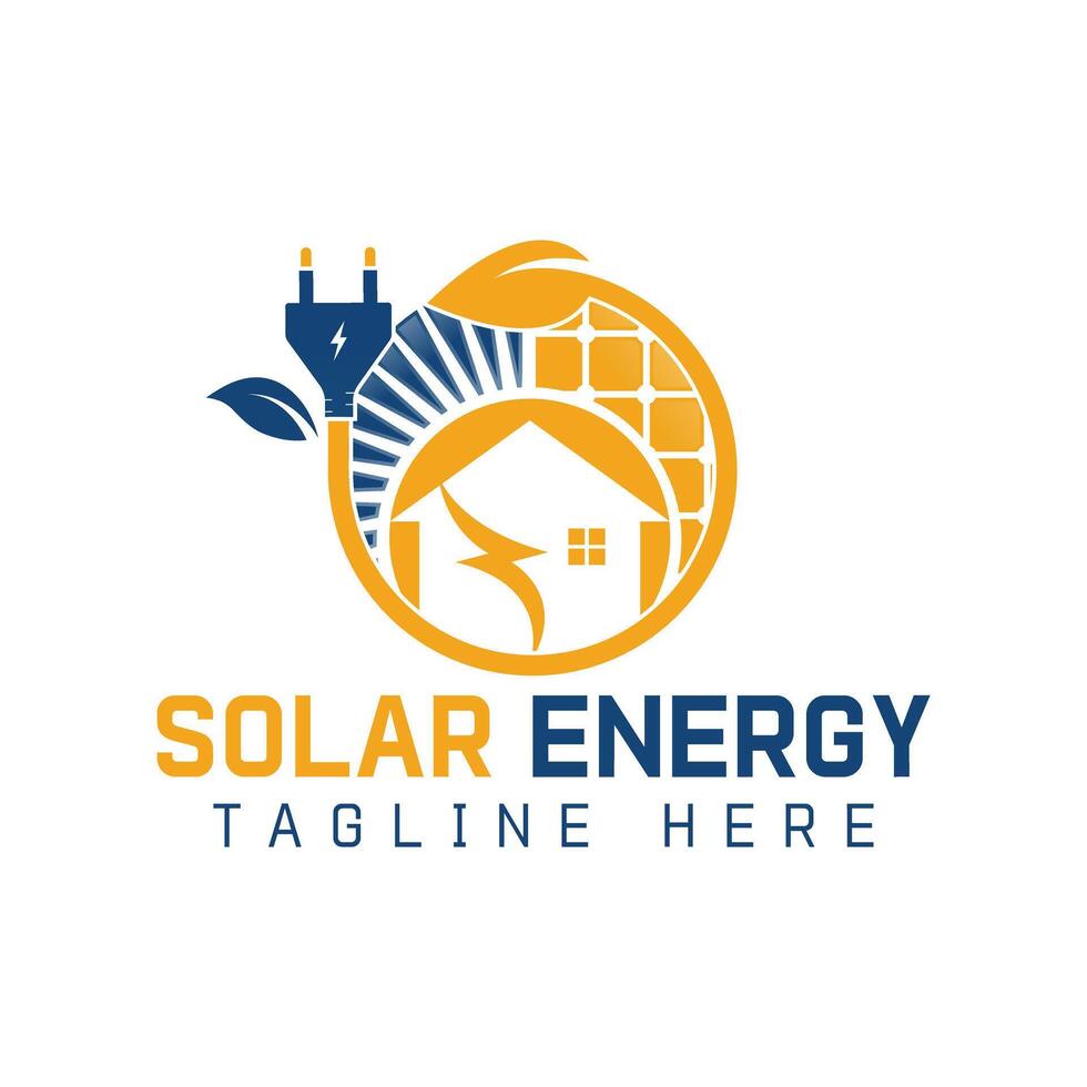 Solar energy logo design vector