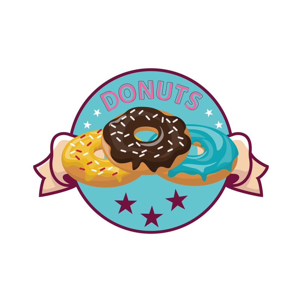 Donuts logo design vector