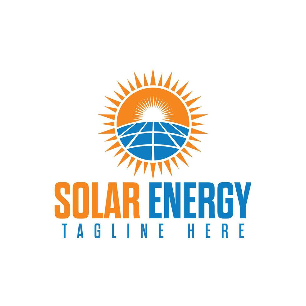 Solar energy logo design vector