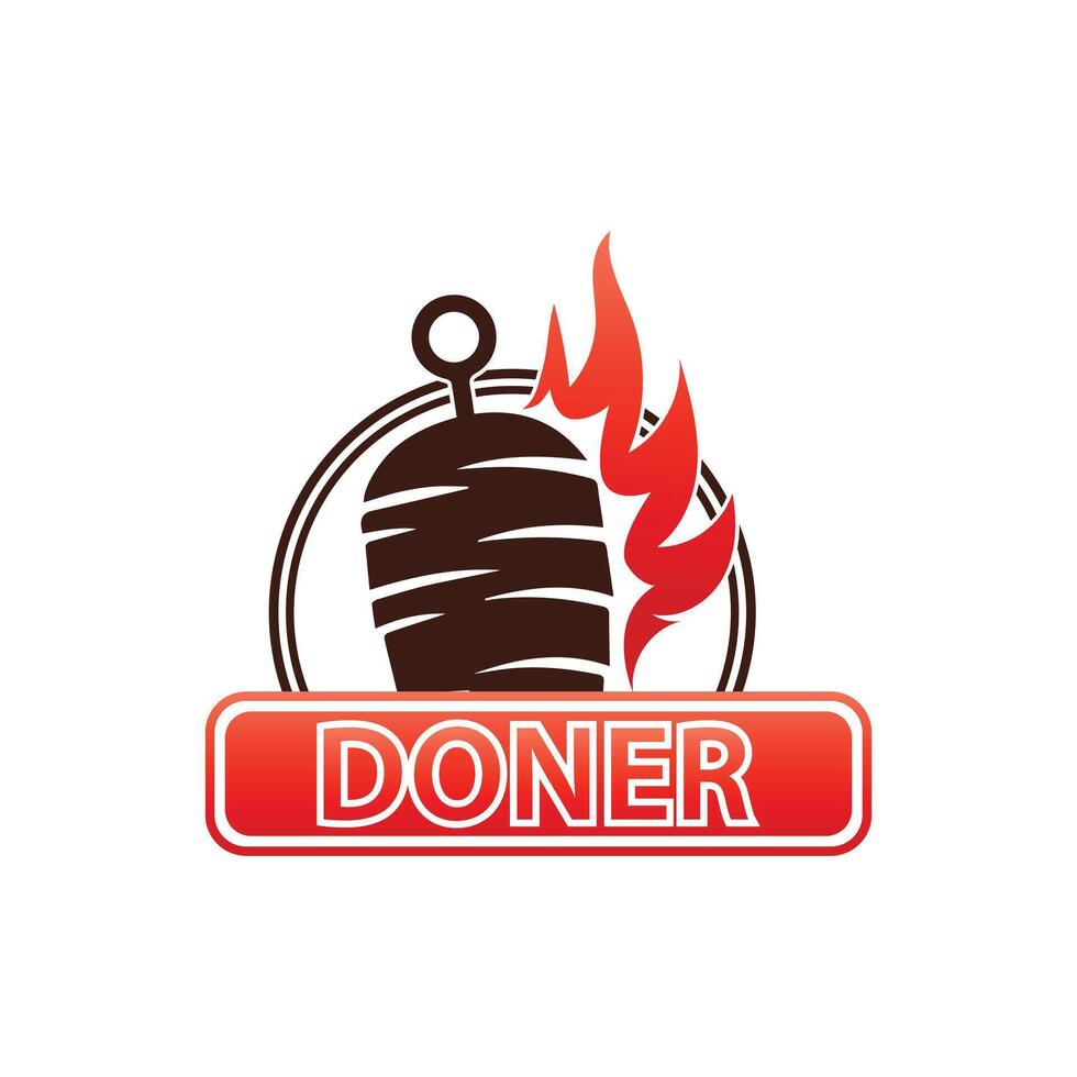 Doner logo design, cafe logo vector