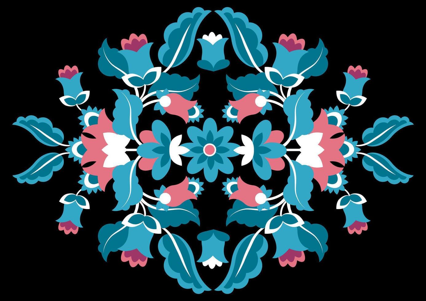 Mexican embroidery flower vector
