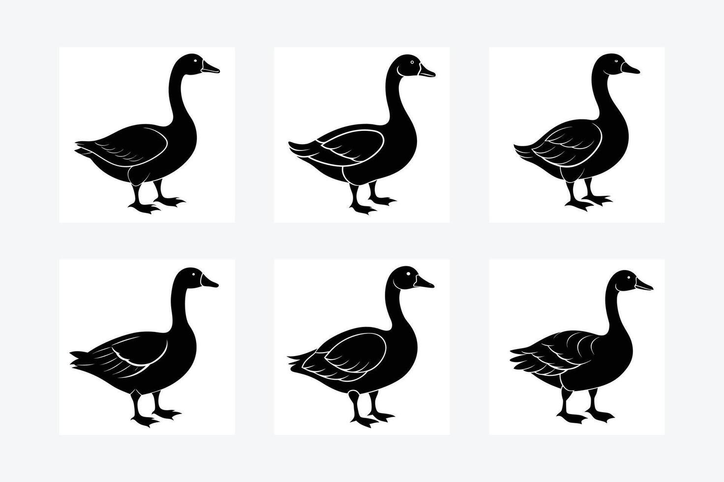 Goose silhouette illustration vector
