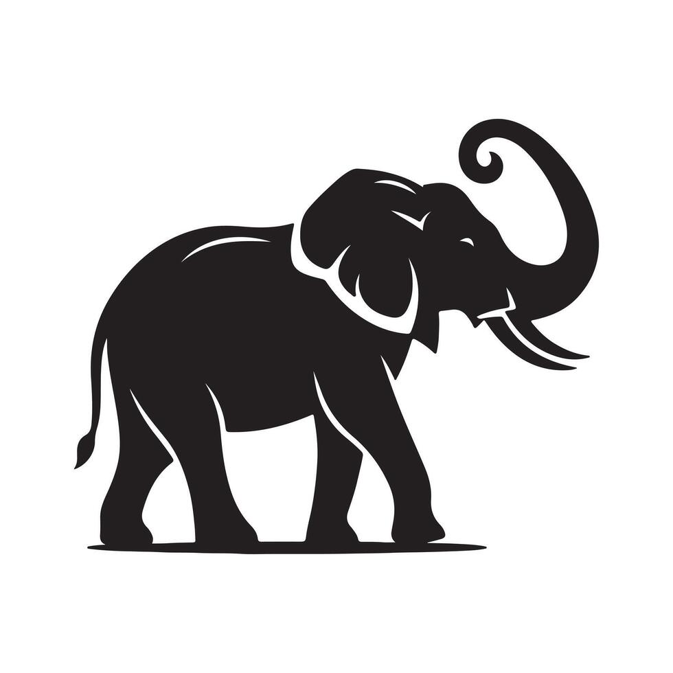 Elephant silhouette illustration vector