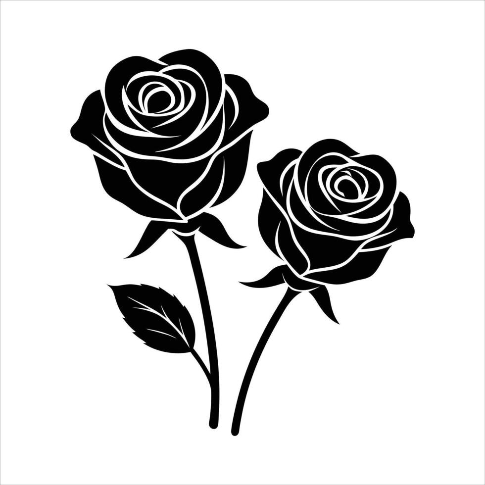 Rose silhouette illustration vector