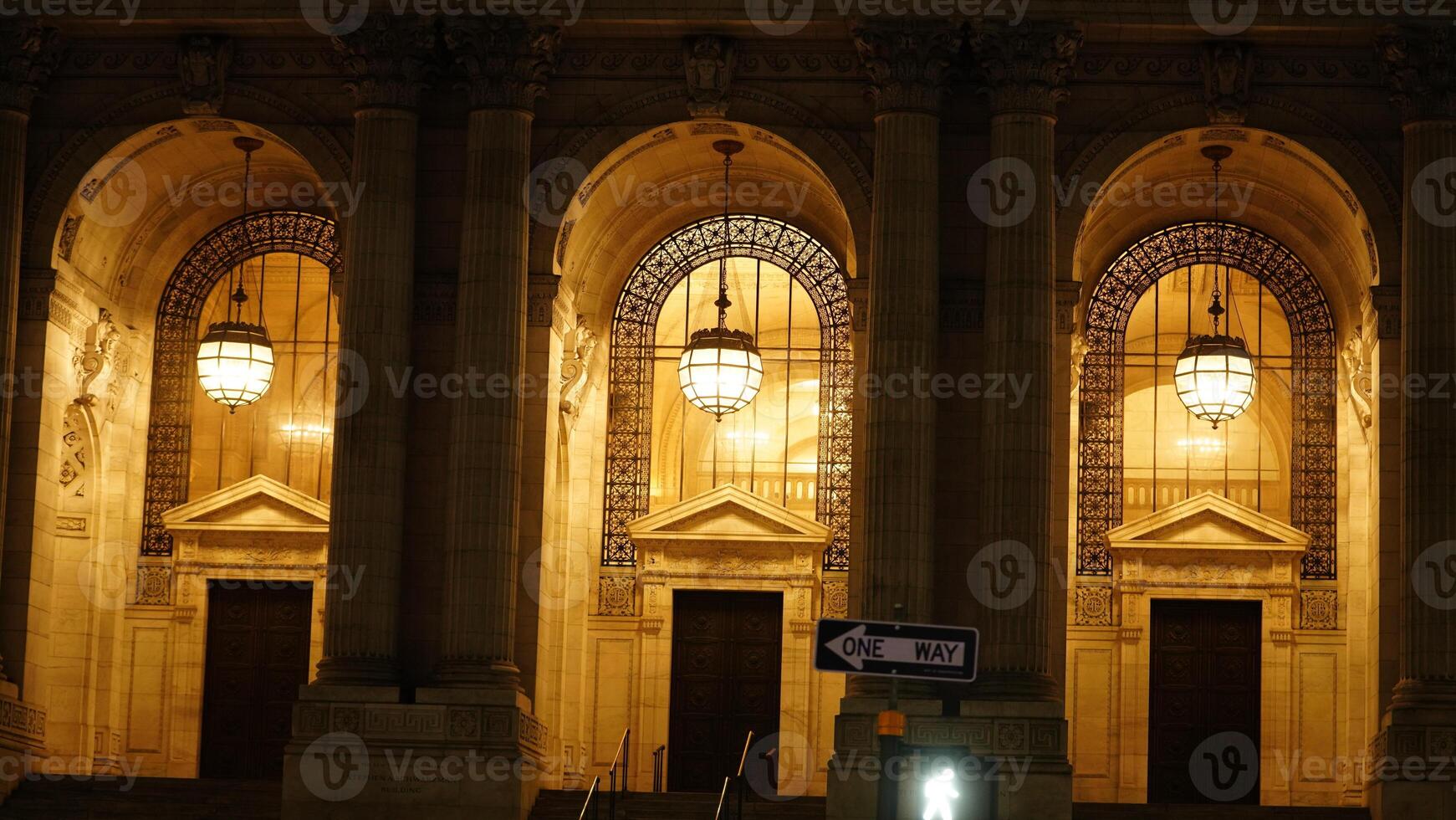 The city night view with the lights on at night photo
