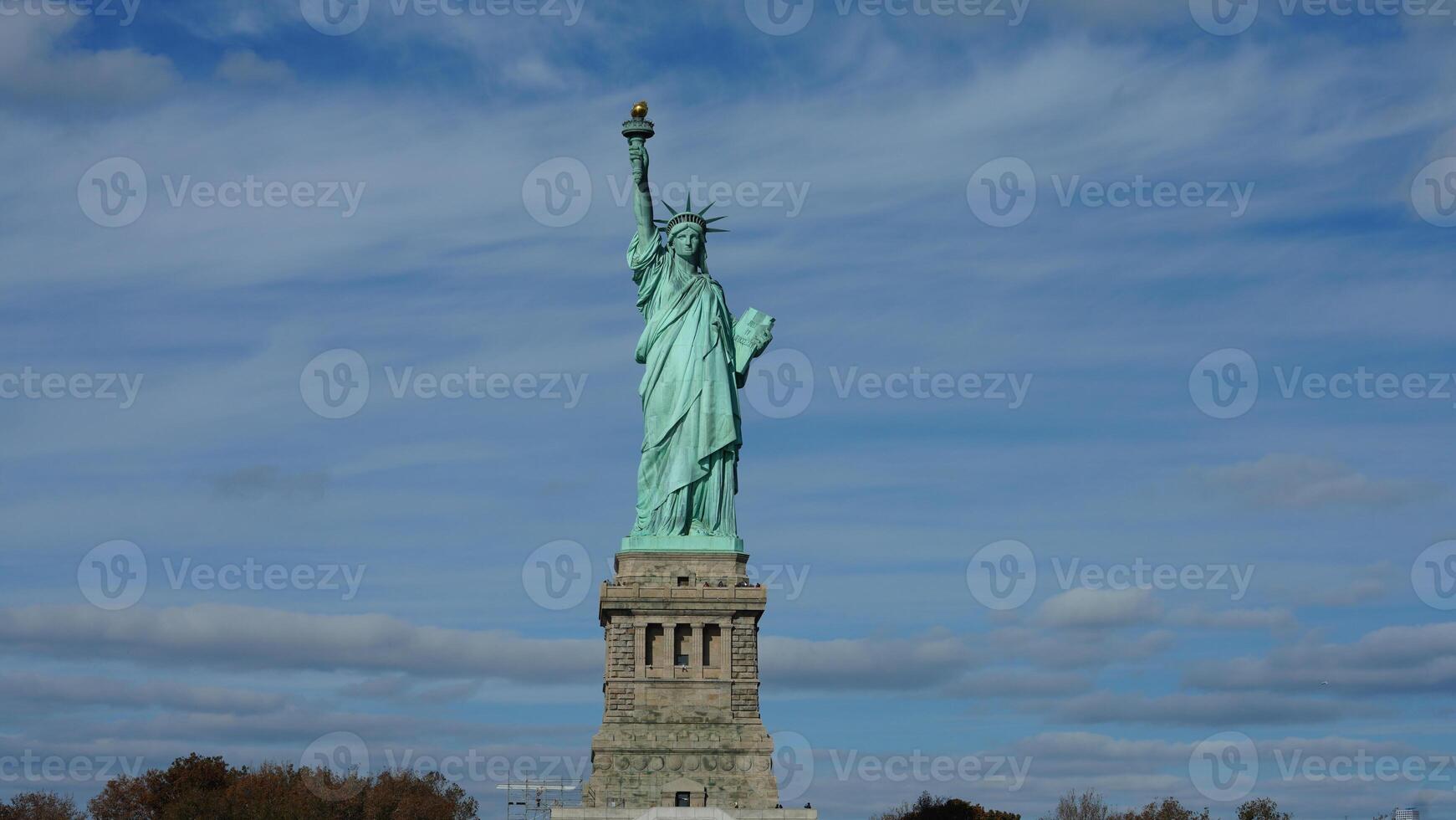 The statue of liberty view located in the New York city in USA photo