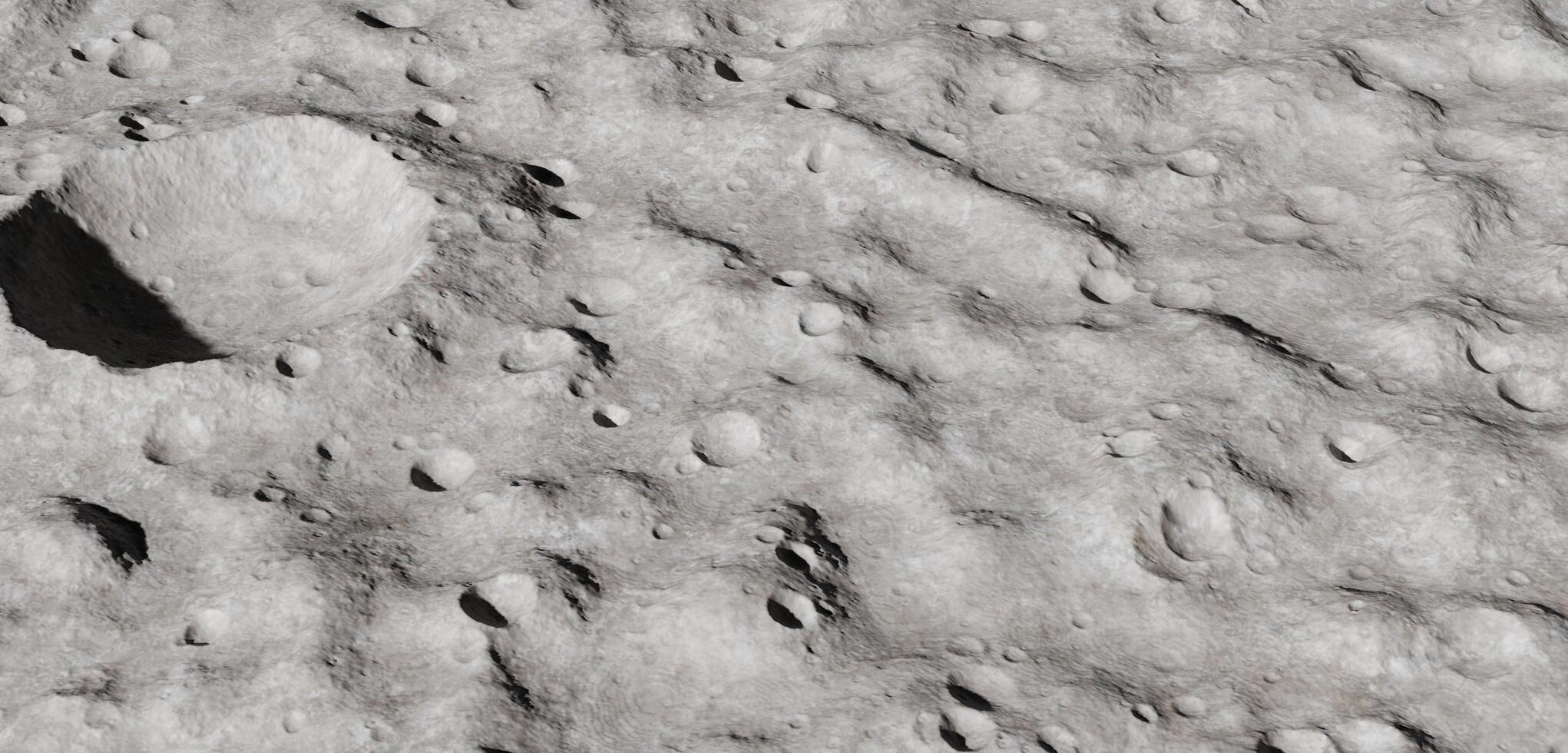 Moon surface, craters, star surface, 3D illustrations photo