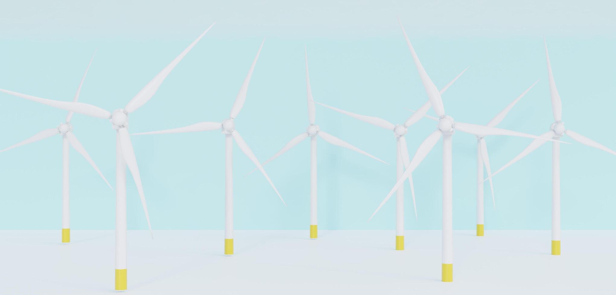 wind turbine, renewable energy, power generation, clean energy, 3d illustration photo