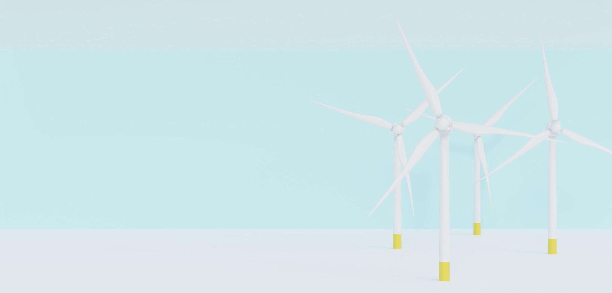 wind turbine, renewable energy, power generation, clean energy, 3d illustration photo