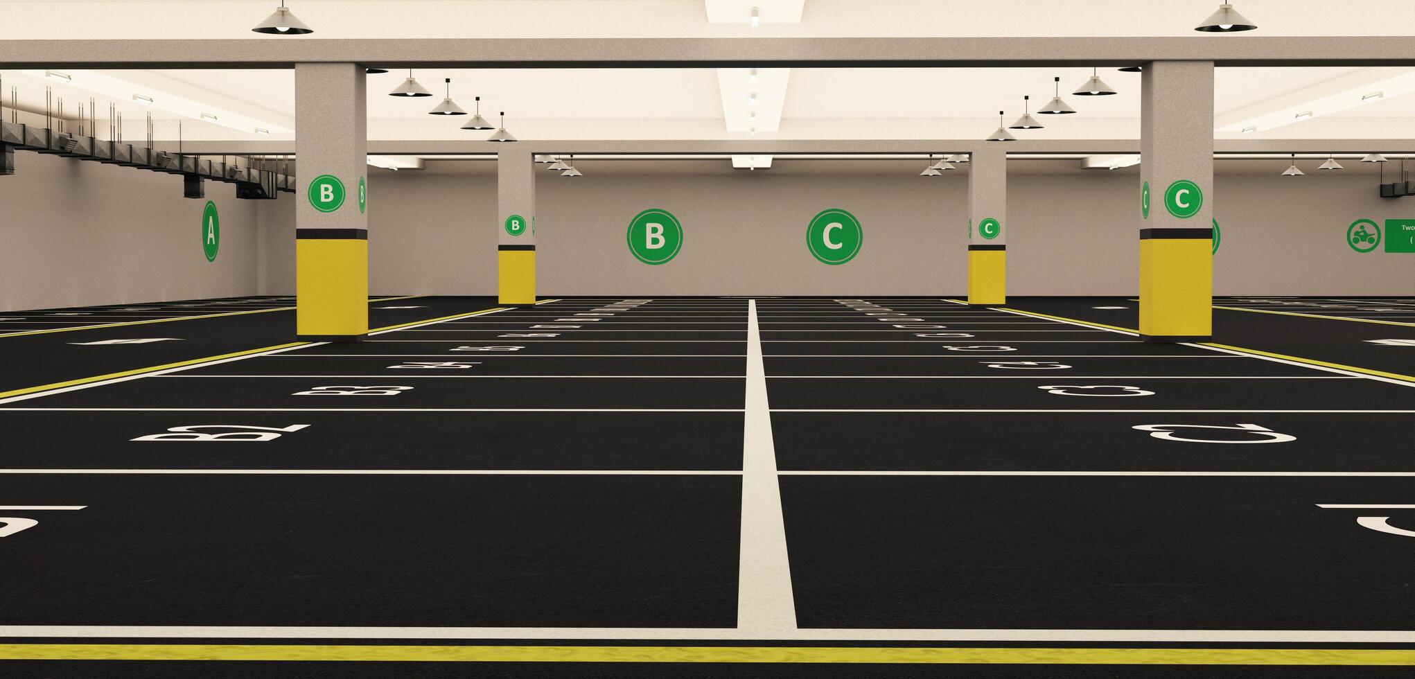 Parking building basement 3D illustration photo