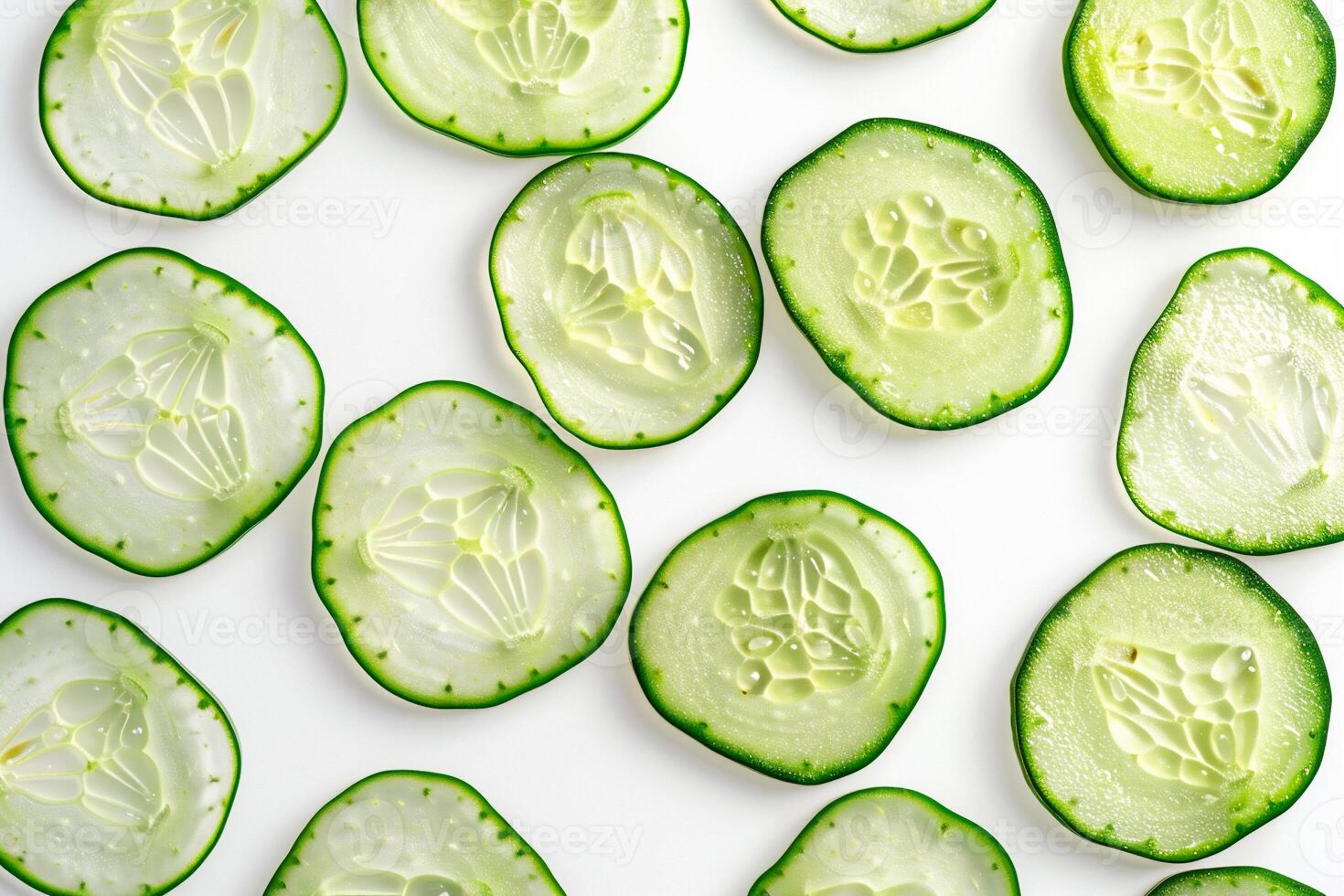 Scanned cucumber. Glow inner concept photo
