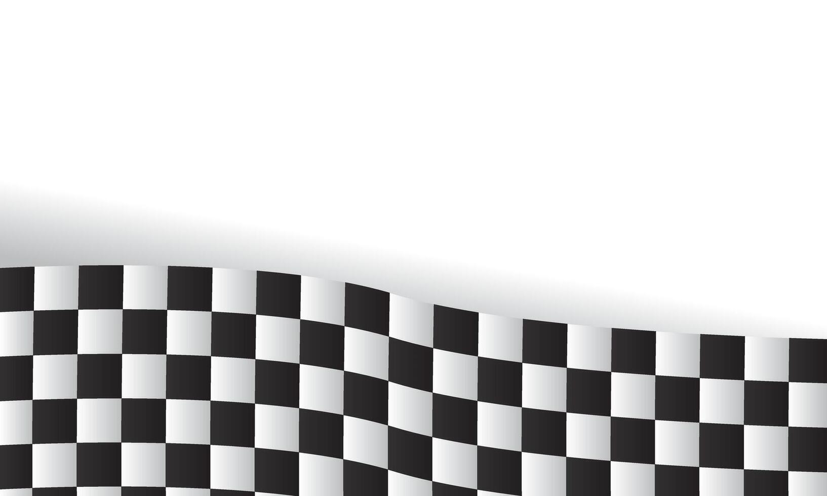 Wave black and white checker pattern background, Race flag vector