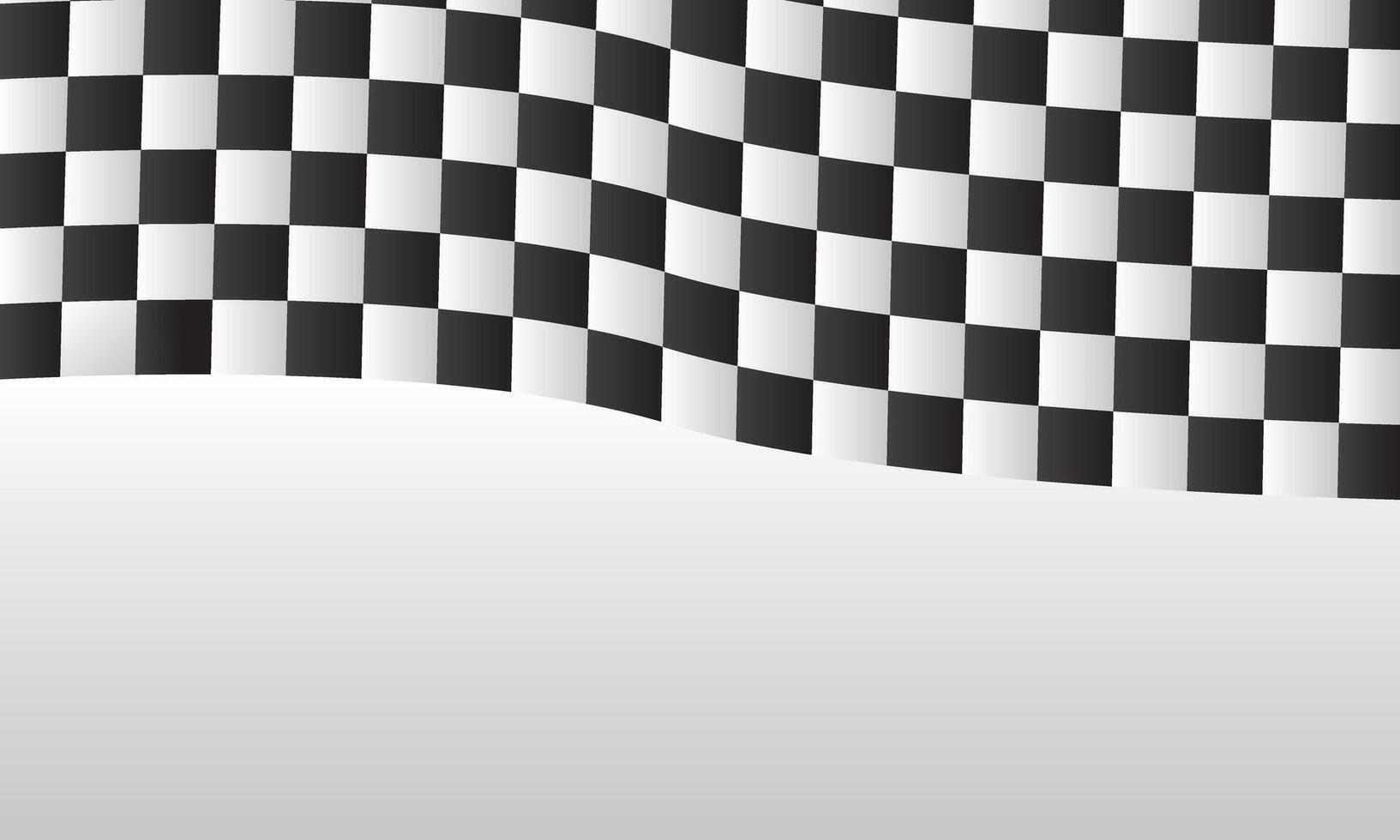 Wave black and white checker pattern background, Race flag vector