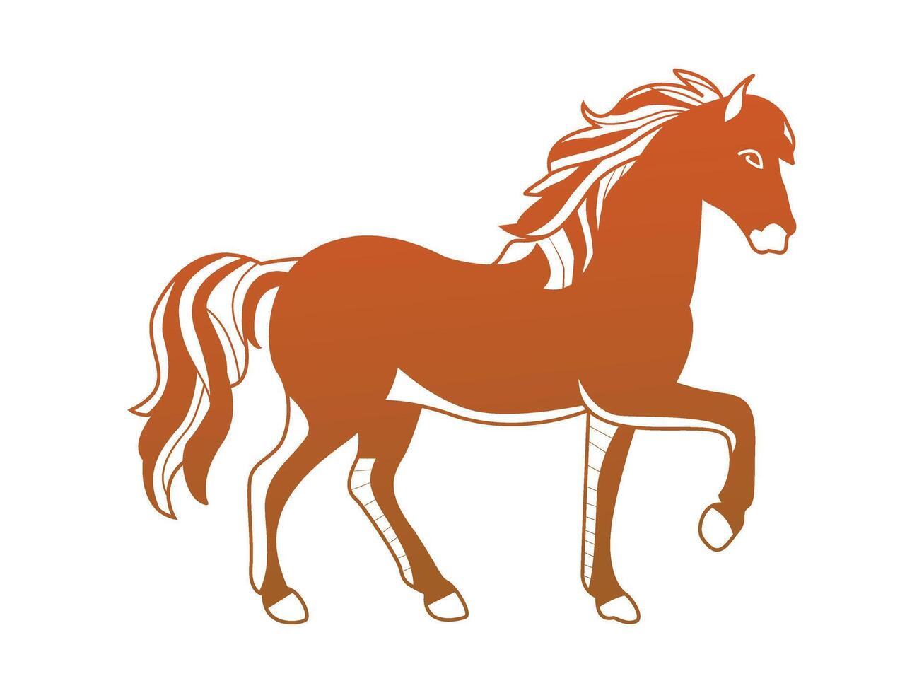 Colorful horse Illustration Isolated on a white background vector