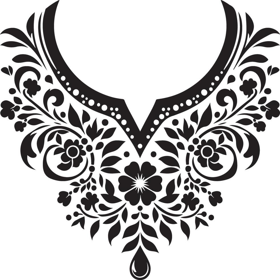collar design for kameez vector