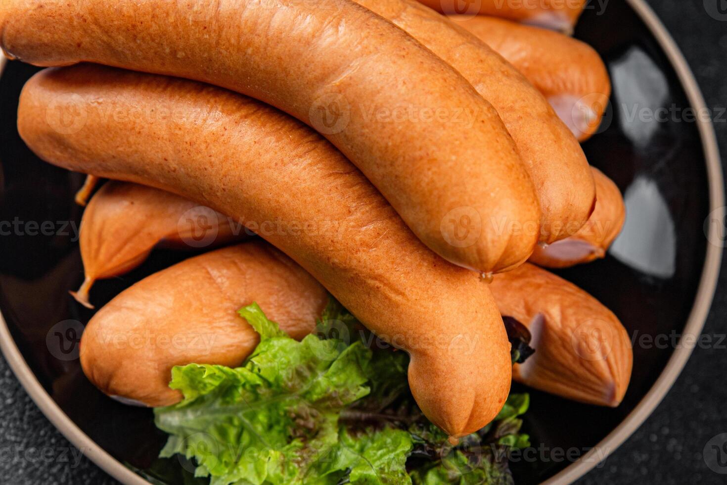 sausages meat pork or chicken, turkey fresh meal food snack on the table copy space food background rustic top view photo