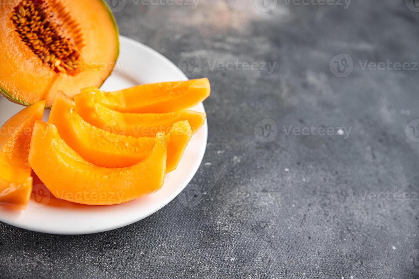 Melon Charentais sweet fruit fresh meal food snack on the table copy space food background rustic photo