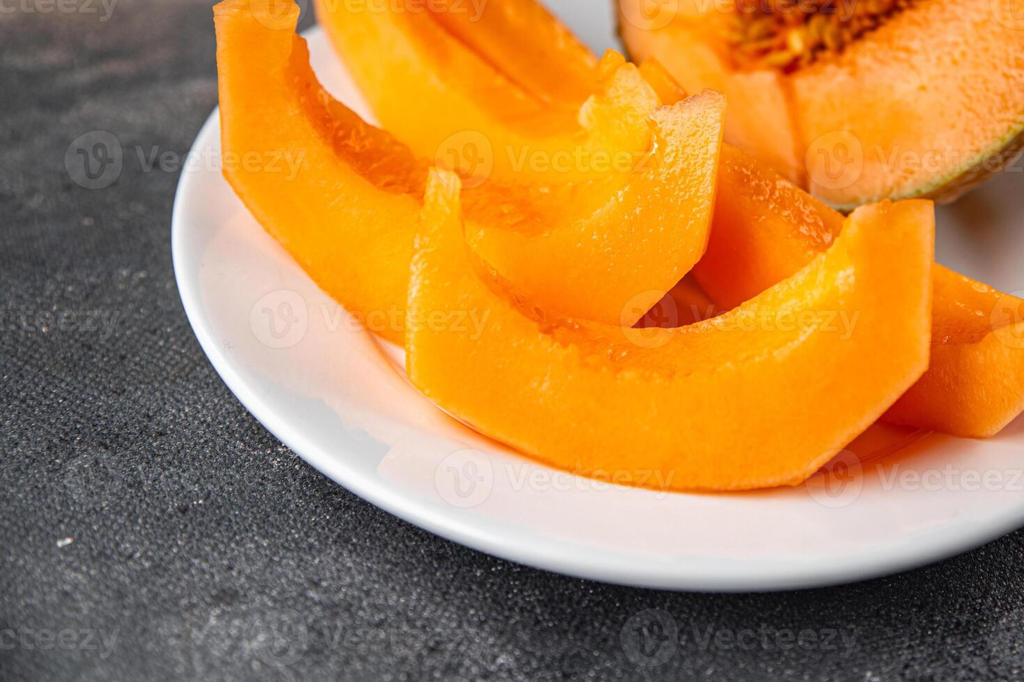 Melon Charentais sweet fruit fresh meal food snack on the table copy space food background rustic photo