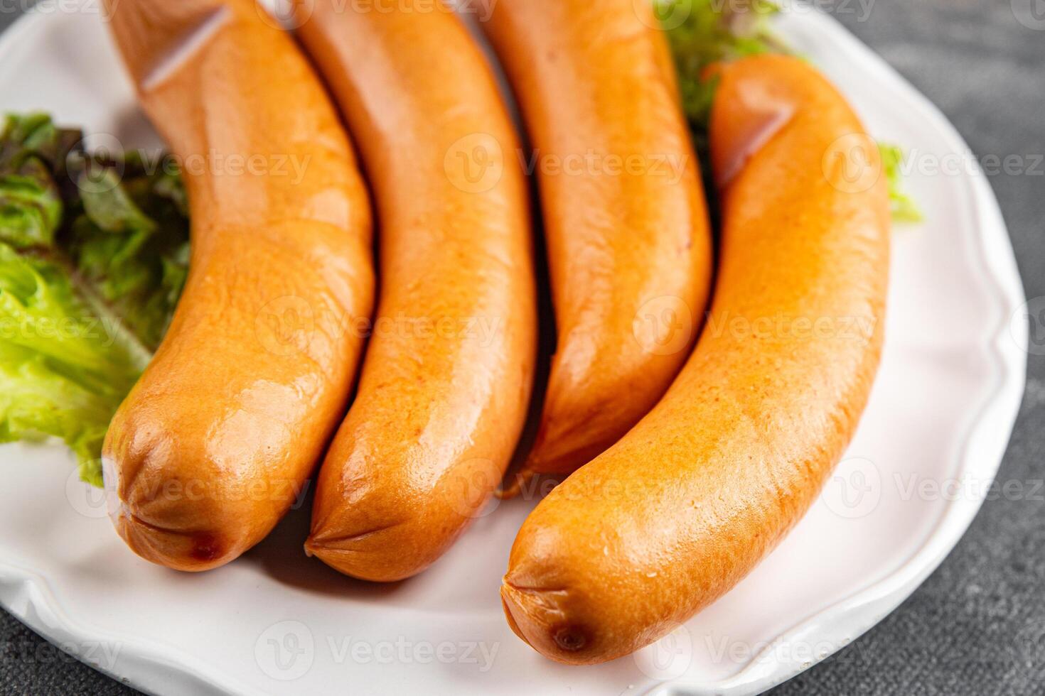 sausages meat pork or chicken, turkey fresh meal food snack on the table copy space food background rustic top view photo