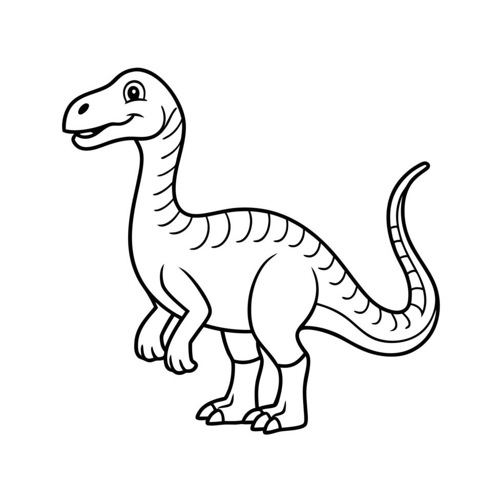 dinosaur line art illustration vector
