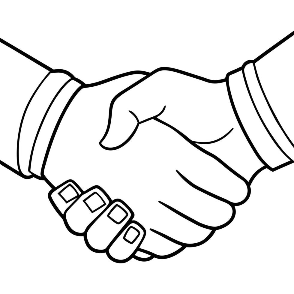 handshake illustration line art vector