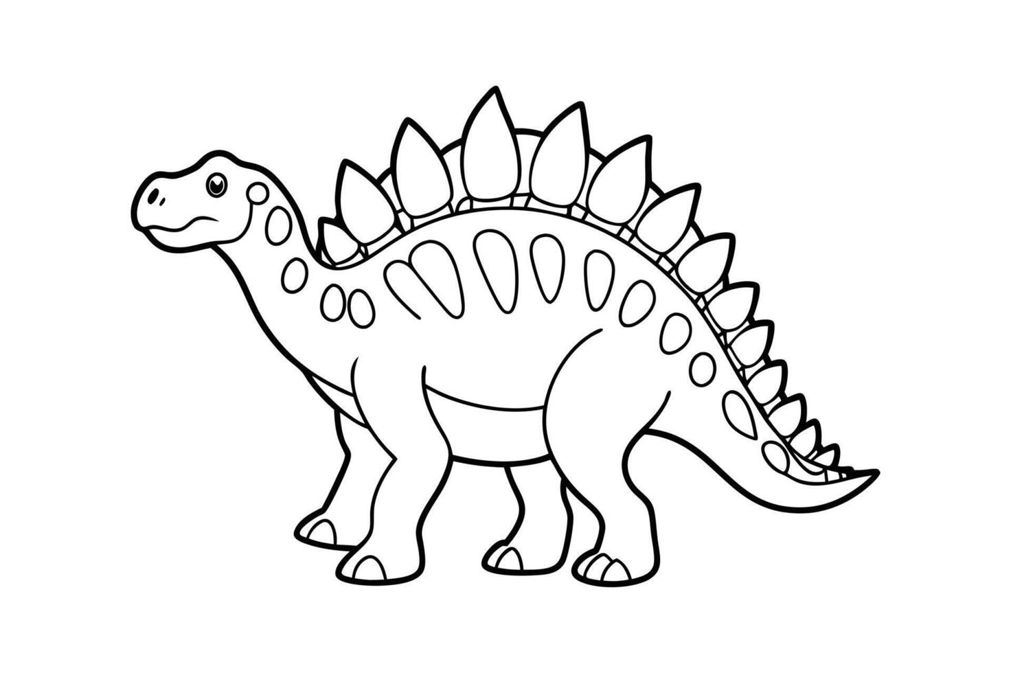 dinosaur line art illustration vector