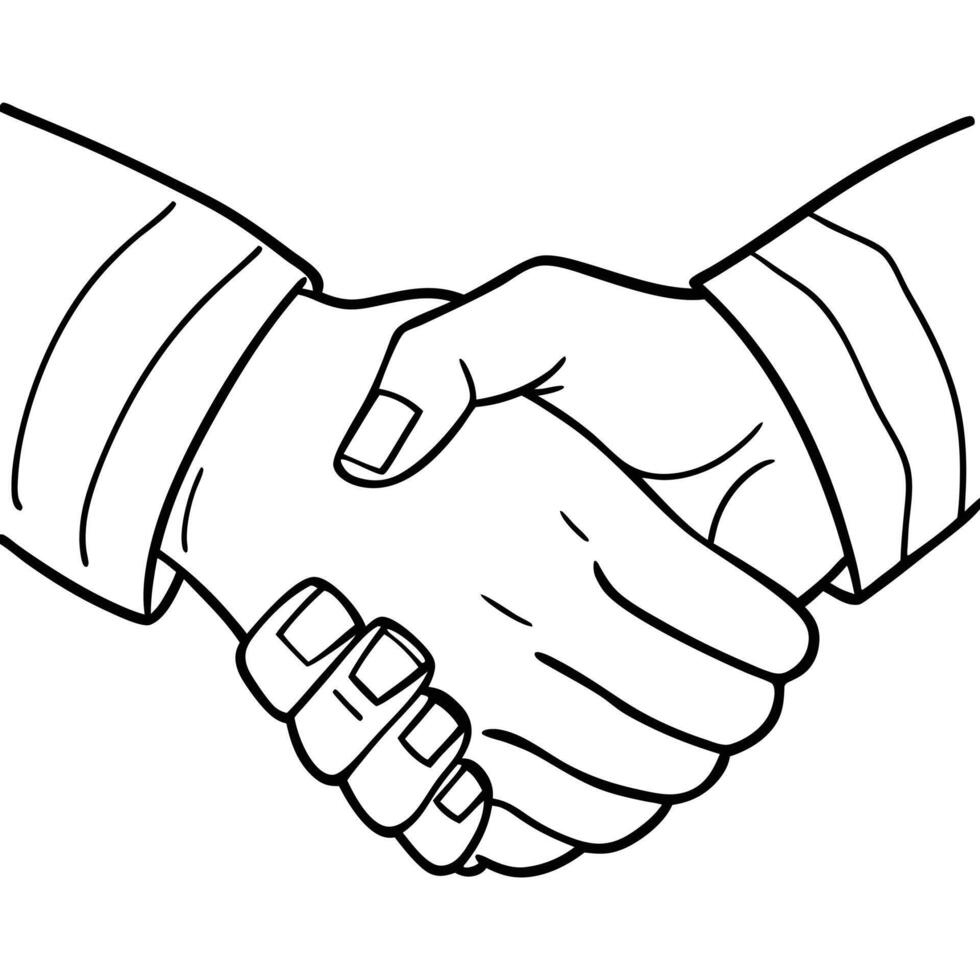 handshake illustration line art vector
