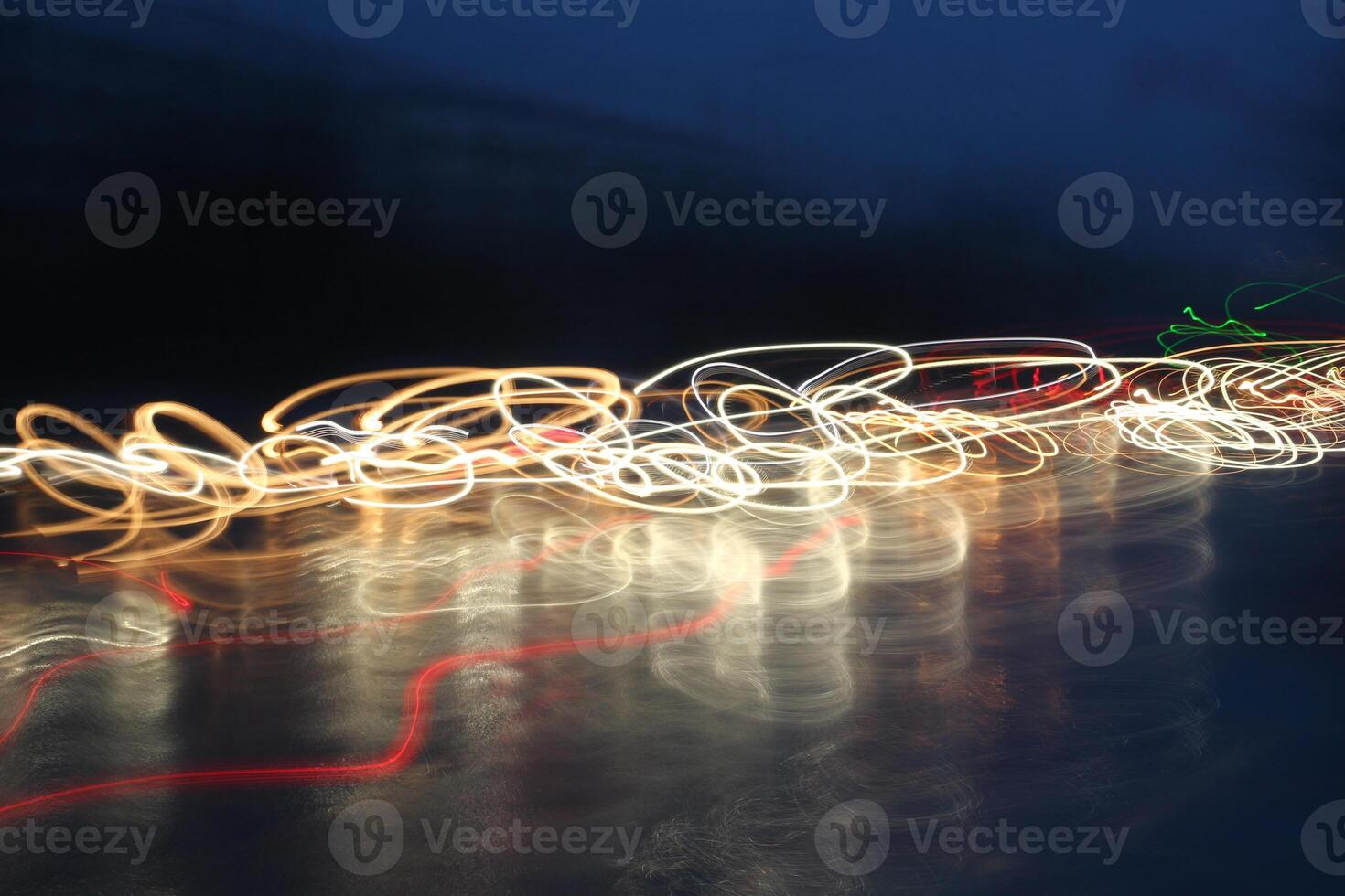 Long shutter speed in the evening when taking pictures of car lights photo