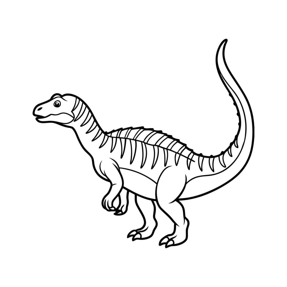 dinosaur line art illustration vector