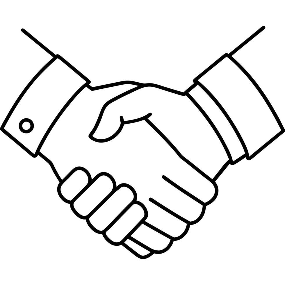 handshake illustration line art vector