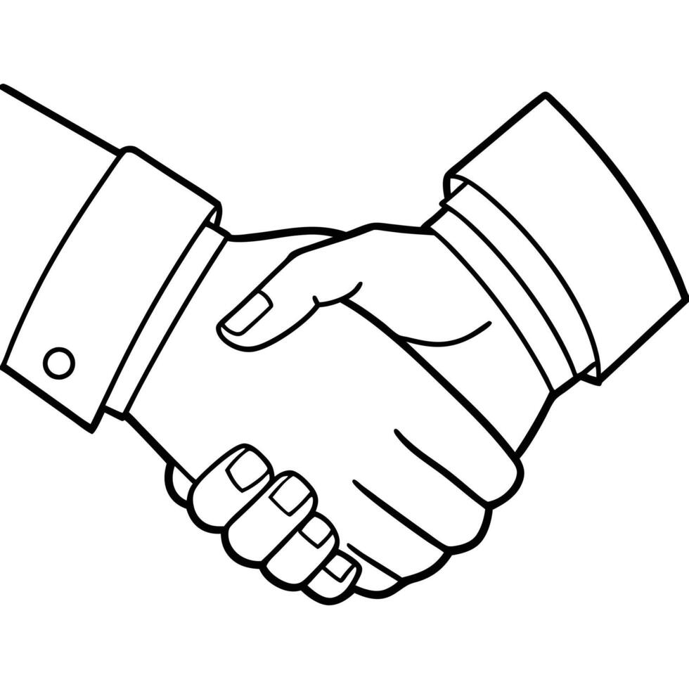 handshake illustration line art vector