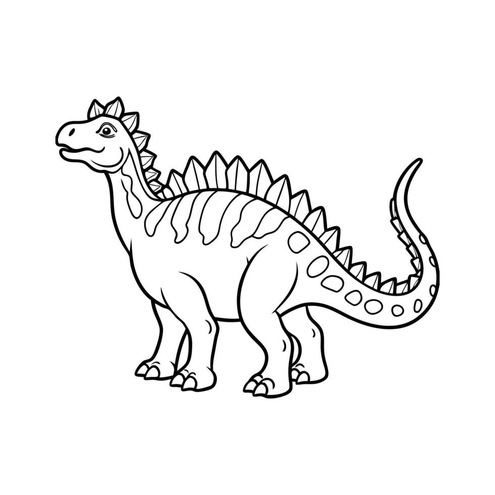 dinosaur line art illustration vector