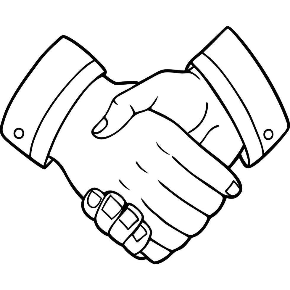 handshake illustration line art vector